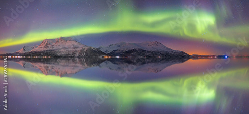 Northern lights (Aurora borealis) in the sky over Tromso, Norway