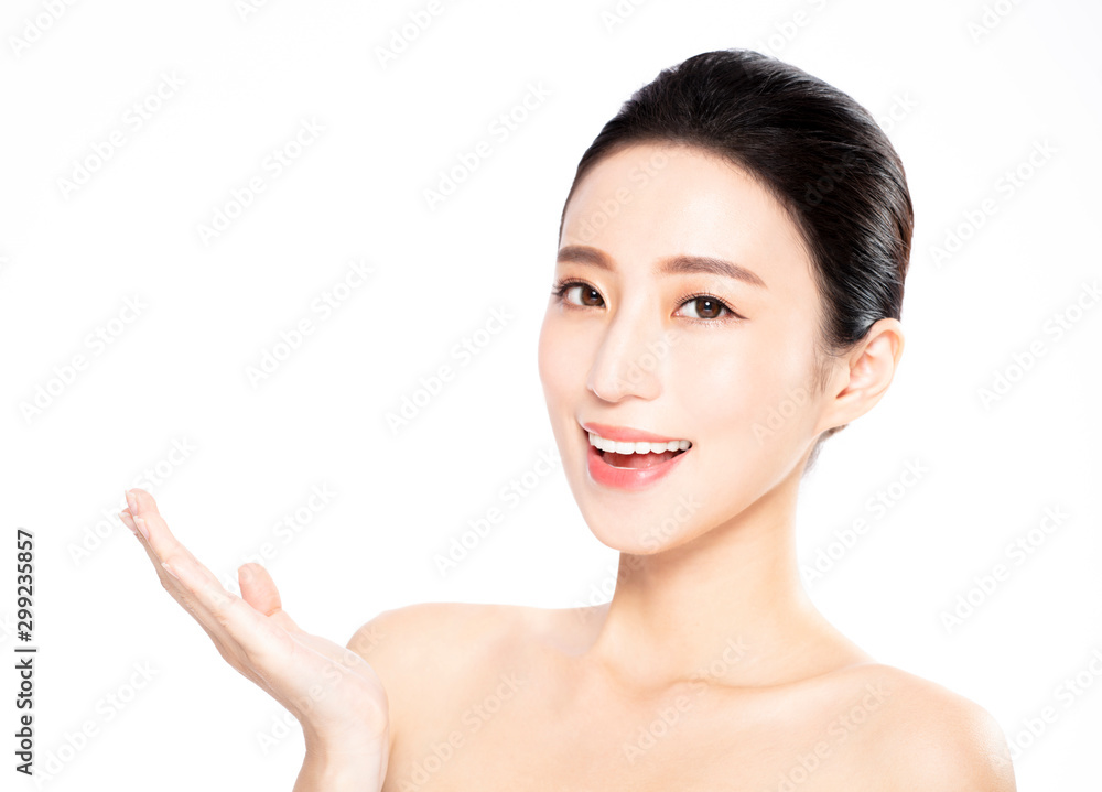 Beautiful face of young woman with clean fresh skin Beautiful face of young woman with clean fresh skin