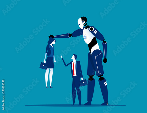Artificial intelligence technology competition. Concept business technology futuristic vector illustration. Automation