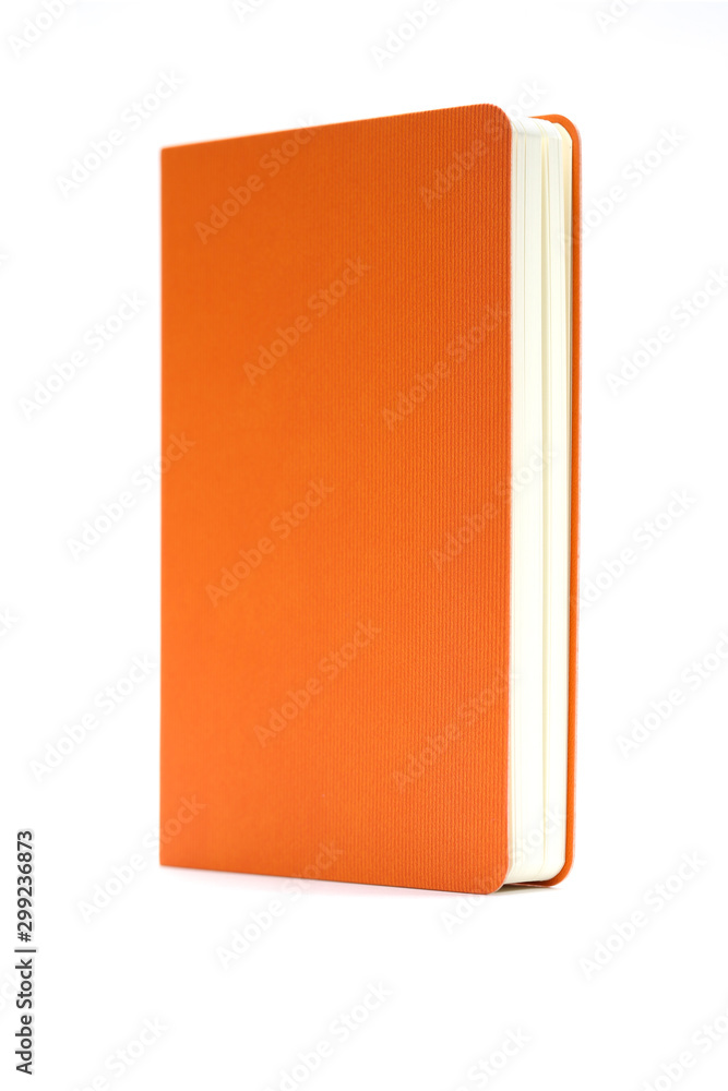 Orange diary isolated on white background