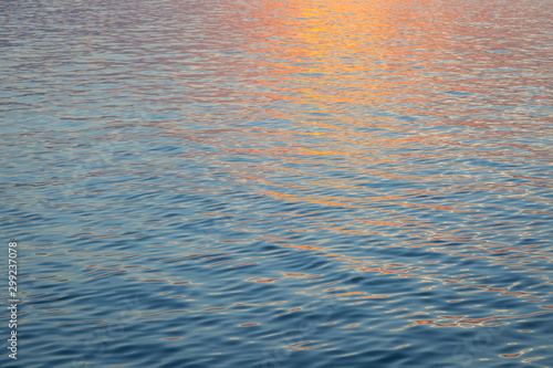 Waves and reflections before sunset