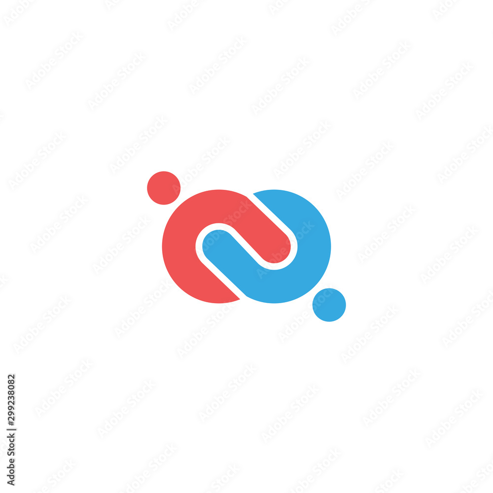 Teamwork logo abstract silhouettes of two friends persons holding hands in the form of a knot Teamwork logo abstract silhouettes of two friends persons holding hands in the form of a knot
