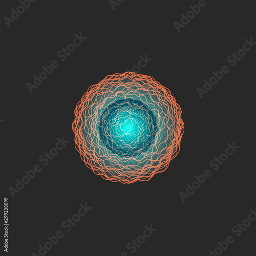 Realistic cell body isolated 3d illustration on black background. Ovum for IVF.