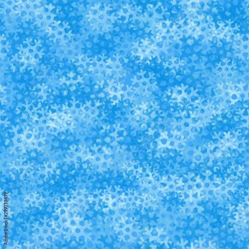 Snowflake seamless pattern. Blue Snow abstract background for wrapping