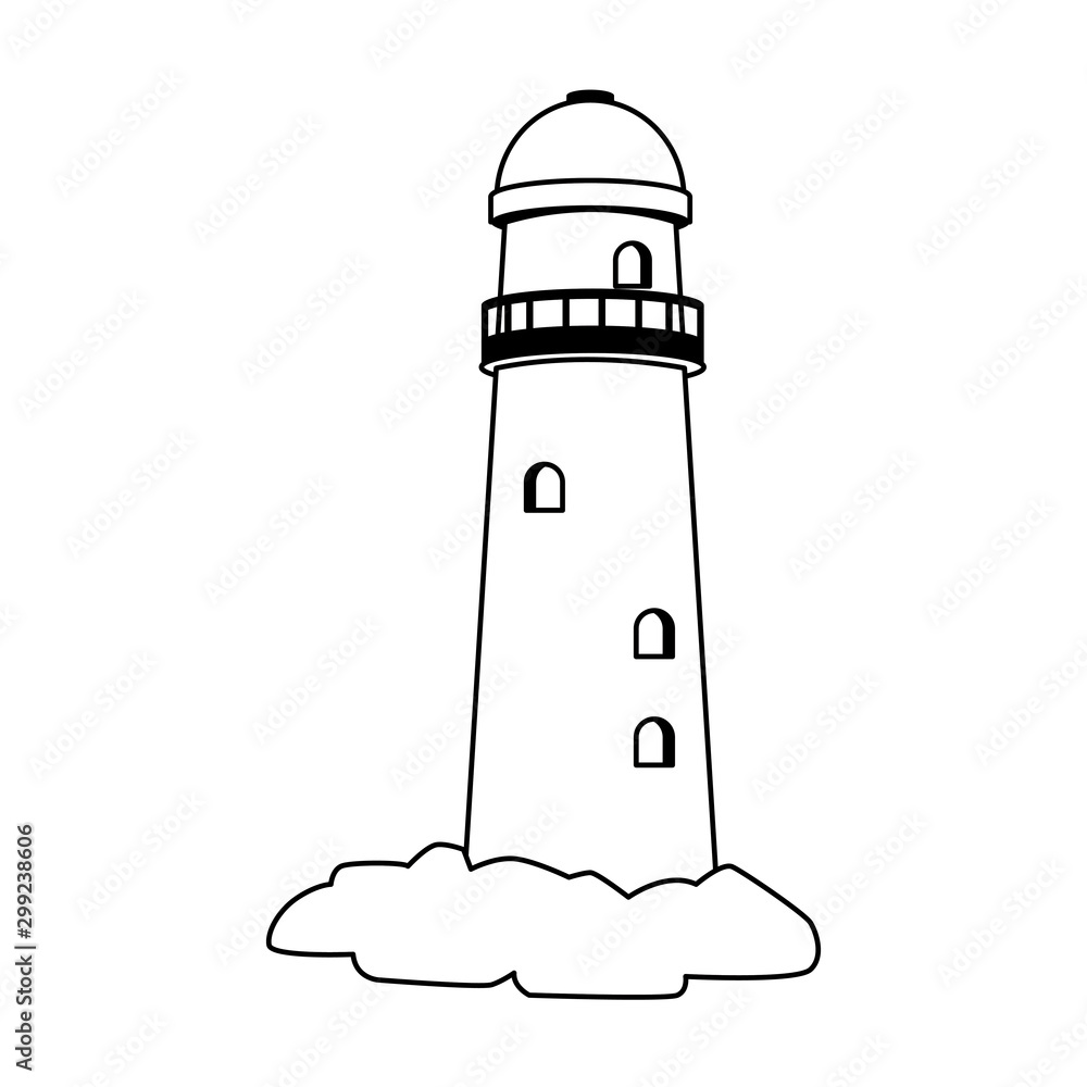 lighthouse icon, flat design