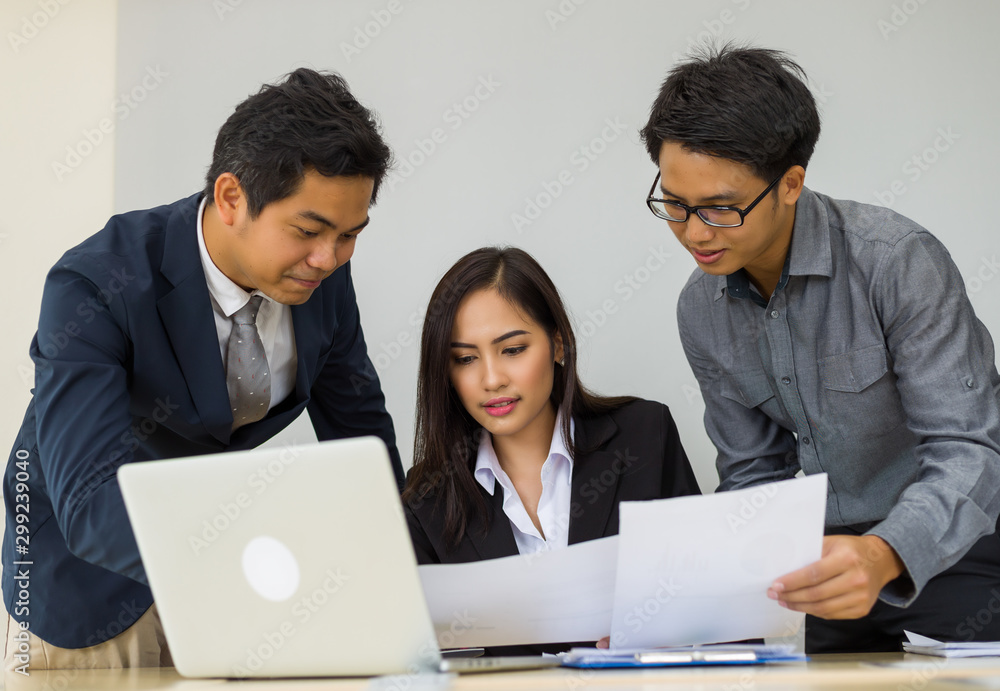 Picture of successful asian business teams is sitting in office and planning work new idea Picture of successful asian business teams is sitting in office and planning work new idea