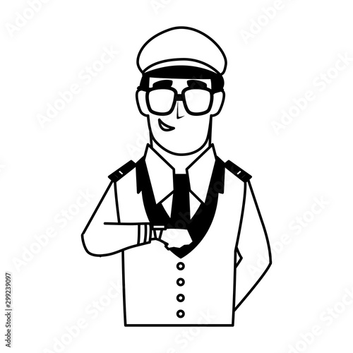 Isolated pilot person vector design