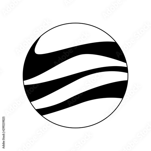 jupiter planet icon, flat design
