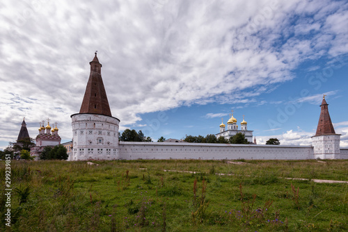 General view of the monastery from the lake. Russian shrines. Joseph-Volotsky Monastery in Teryaev. Moscow region, Teryaevo. photo