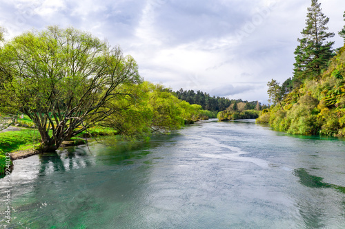 Aerial view of Waikato river New Zeland