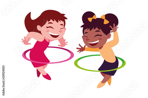 Isolated girls cartoons vector design