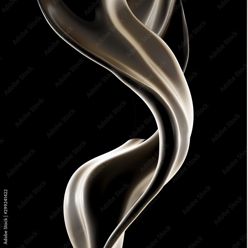 Naklejka premium Splash fluid. 3d illustration, 3d rendering.