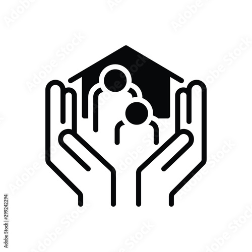 Black solid icon for welfare 