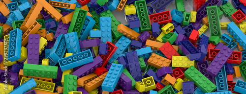 Colored toy bricks backgrou...