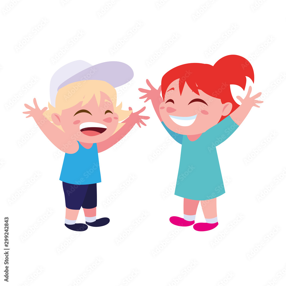 Boy and girl cartoon vector design Boy and girl cartoon vector design