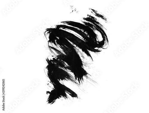 Abstract ink lines isolated on white. Beautiful ink brush