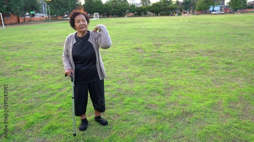 senior woman exercise in the park photo