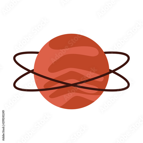 uranus planet icon, flat design