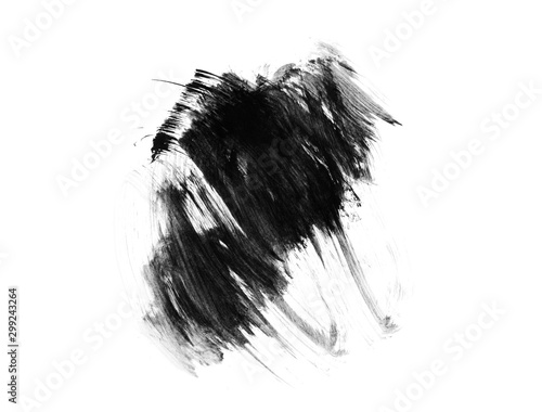 Abstract ink smears isolated on white