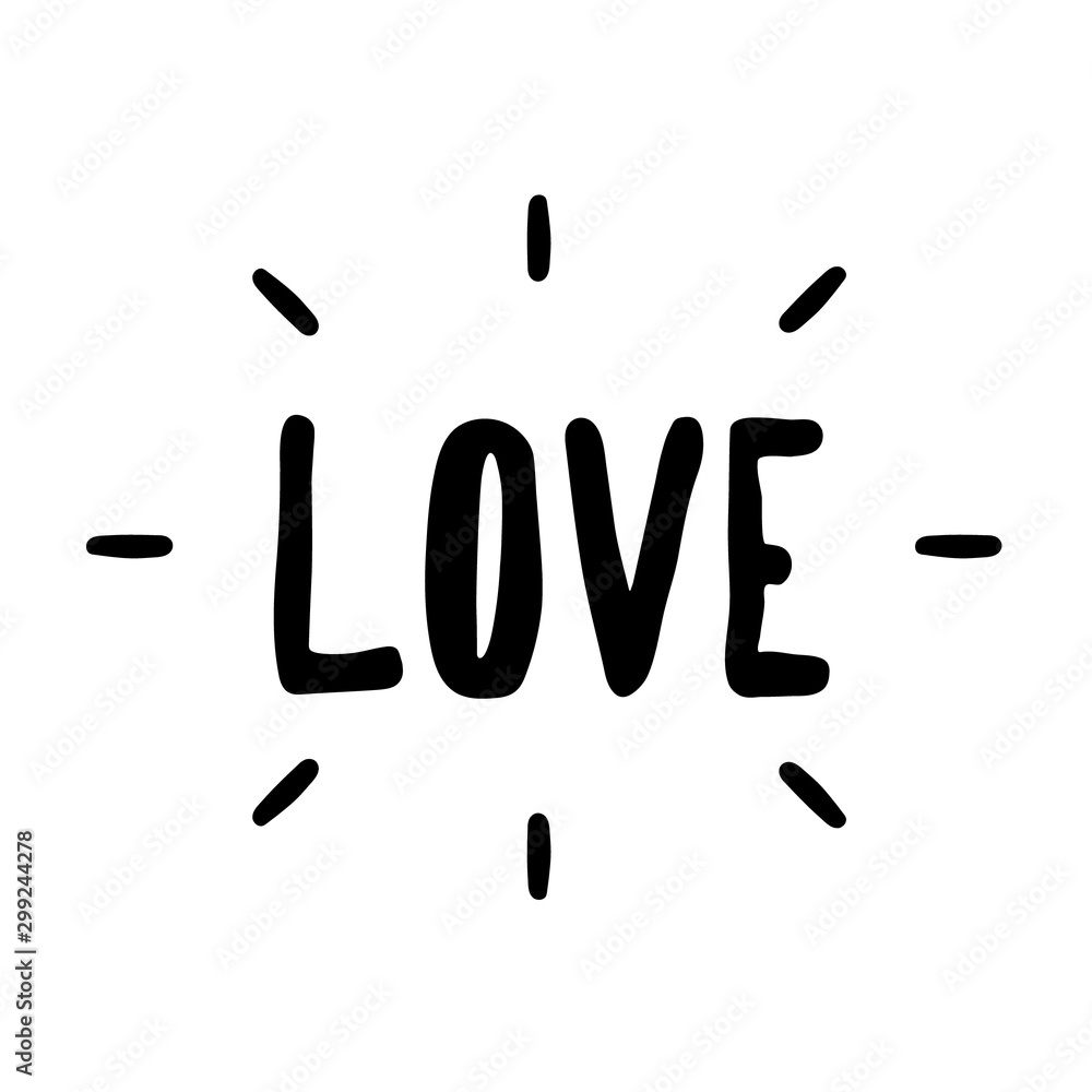 Love. Hand written text. Lettering. Love. Hand written text. Lettering.