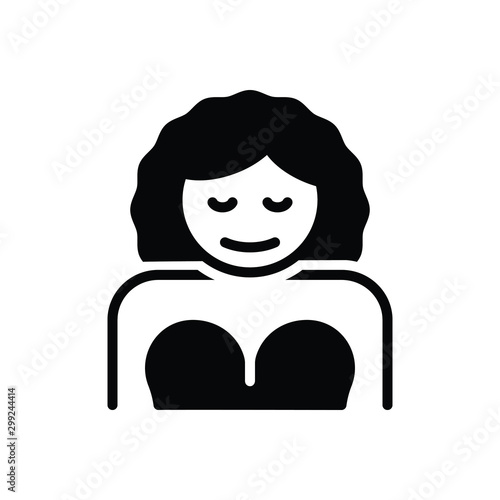 Black solid icon for her his 
