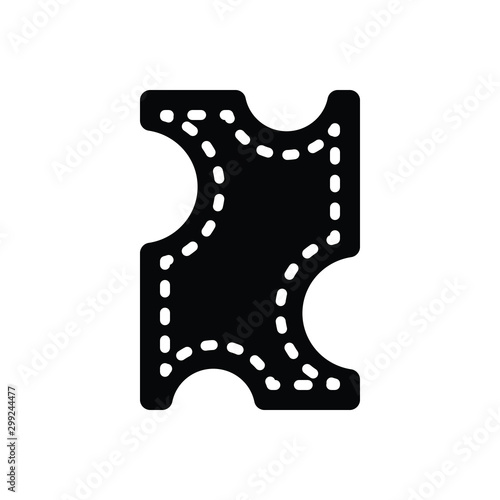 Black solid icon for leather 