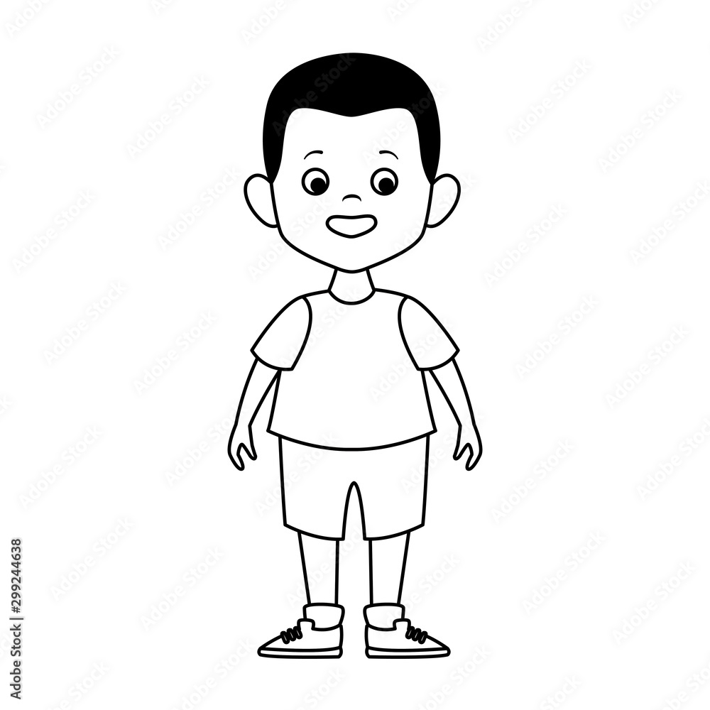 cartoon little boy standing icon
