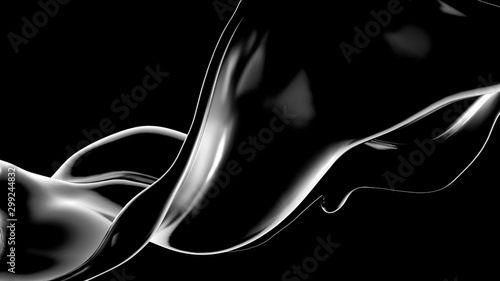 Splash fluid. 3d illustration, 3d rendering.