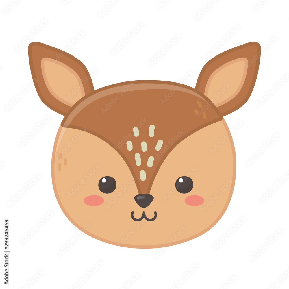 Fototapeta premium cute little deer head animal cartoon