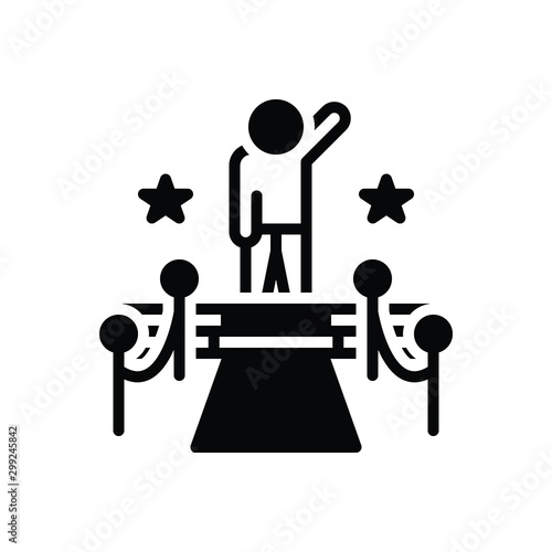 Black solid icon for celebrity 