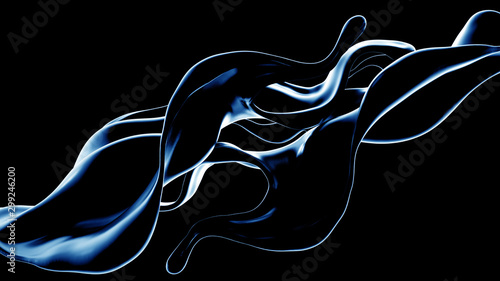 Splash fluid. 3d illustration, 3d rendering.