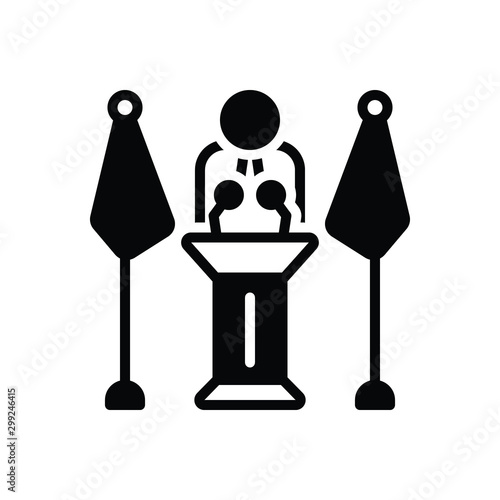 Black solid icon for mayor 