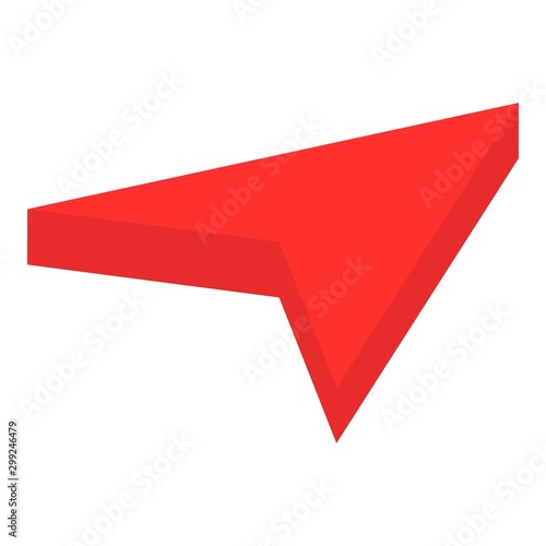 Red gps arrow icon. Isometric of red gps arrow vector icon for web design isolated on white background