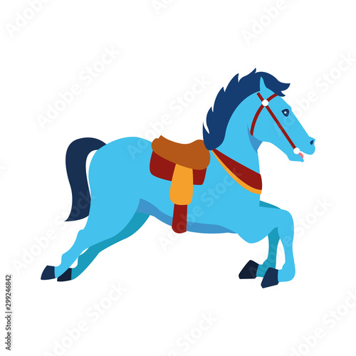 horse of carousel icon, flat design
