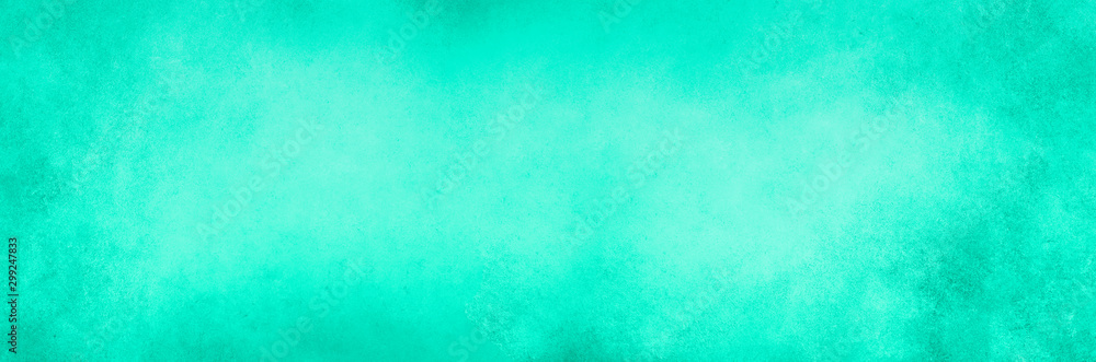 Abstract cement concrete background. Grunge texture, wallpaper. Trendy mint green and turquoise color. Top view, copy space. Banner - obrazy, fototapety, plakaty 