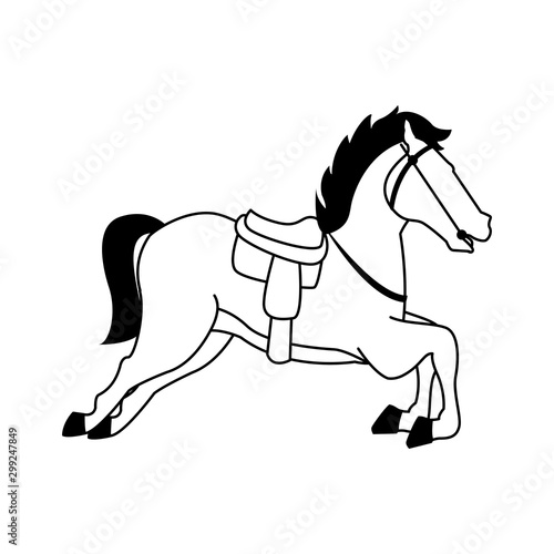 horse of carousel icon, flat design