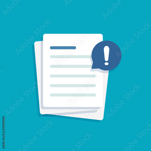 Document with alert or error notification bubble