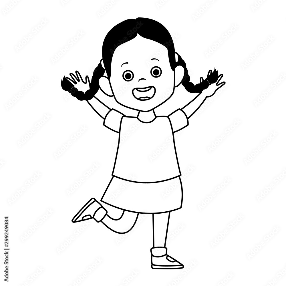 cartoon excited girl icon, flat design cartoon excited girl icon, flat design