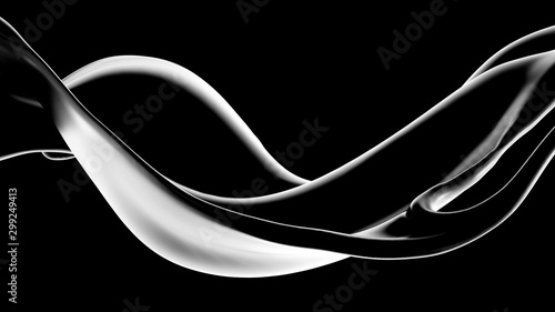 Splash fluid. 3d illustration, 3d rendering.