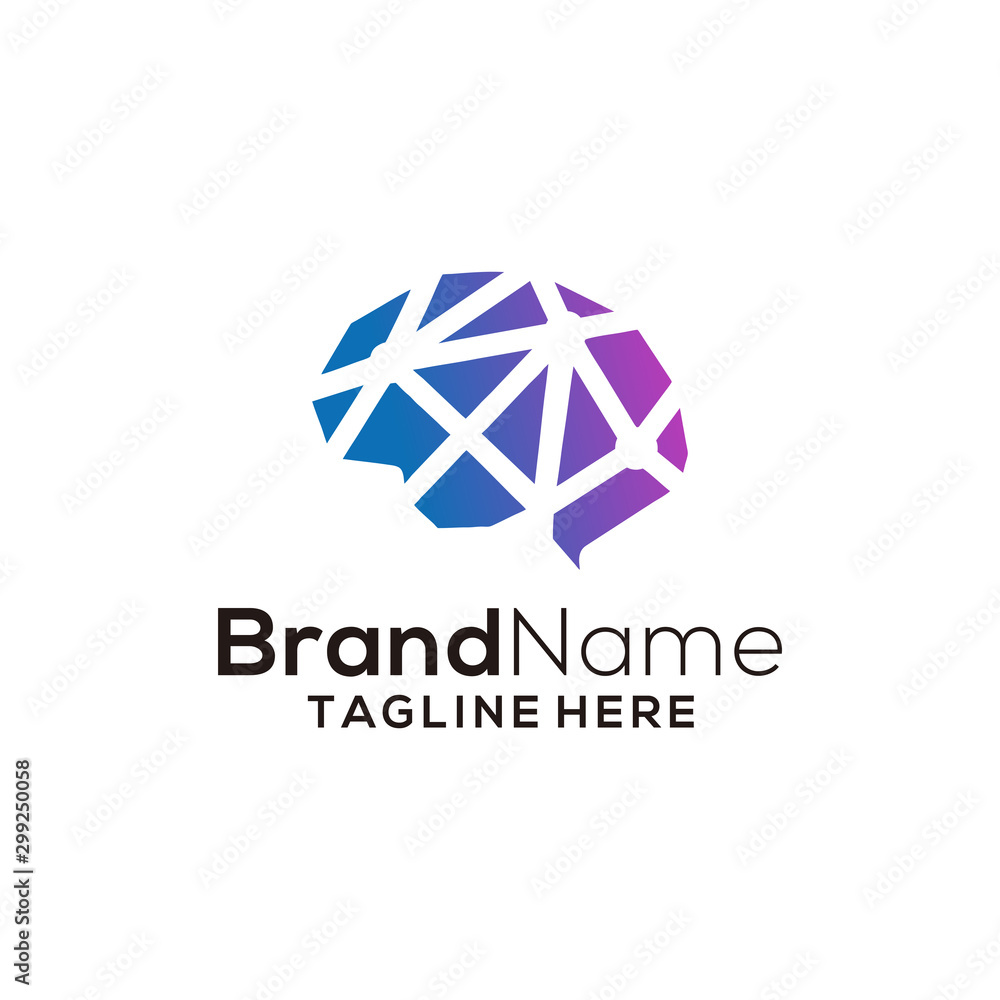Brain technology logo vector template designs art Brain technology logo vector template designs art