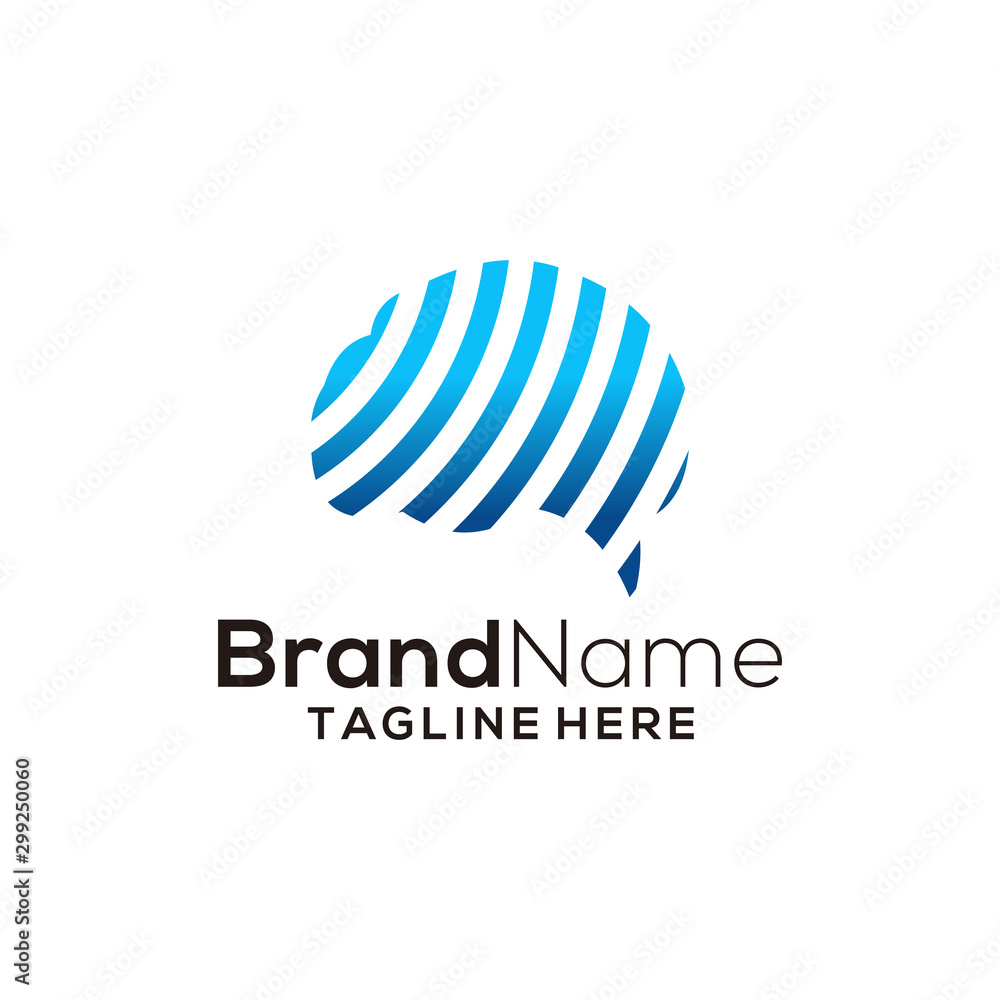 Brain technology logo vector template designs art Brain technology logo vector template designs art
