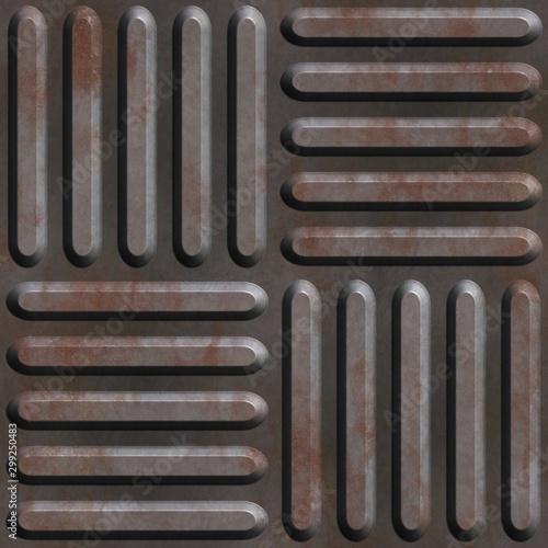 Rusted metal floor plate ba...