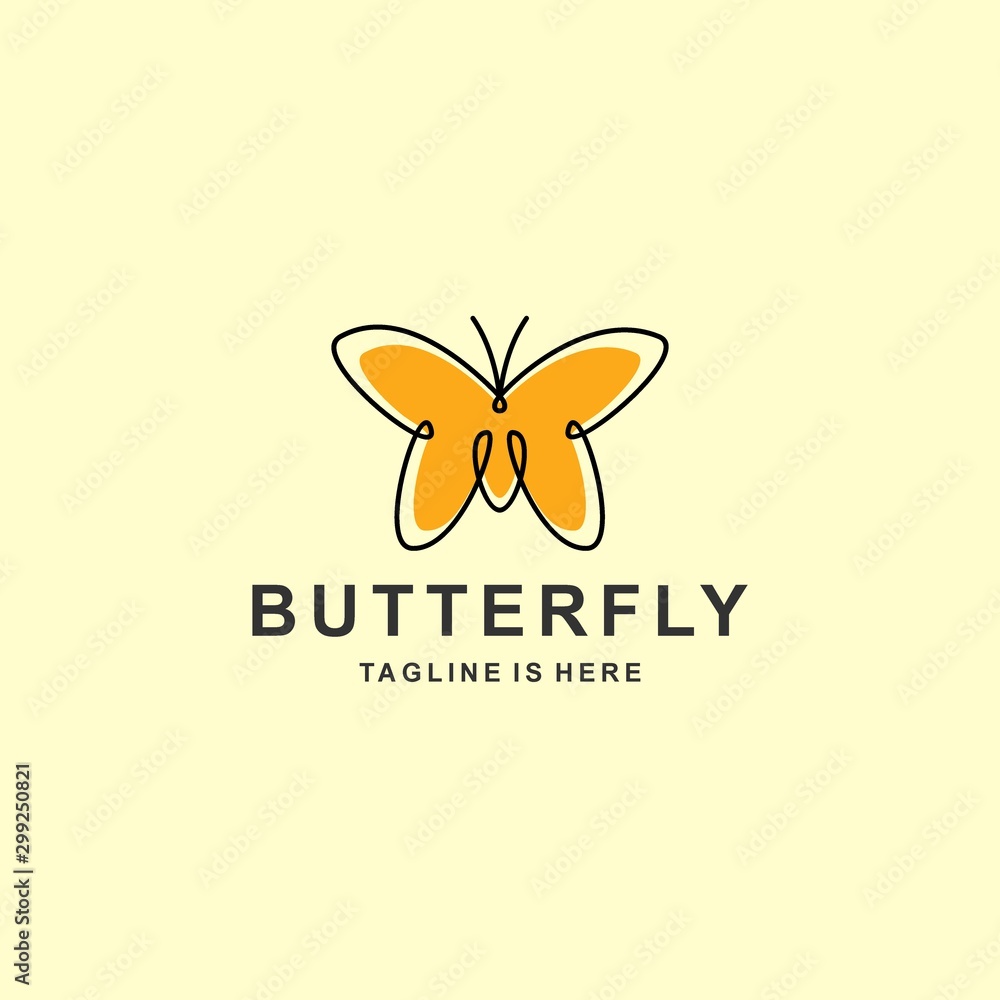 Butterfly logo with flat design Butterfly logo with flat design