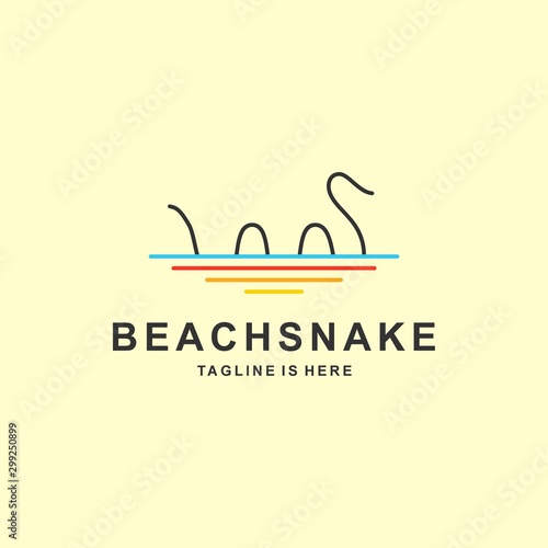 Snake logo with flat design