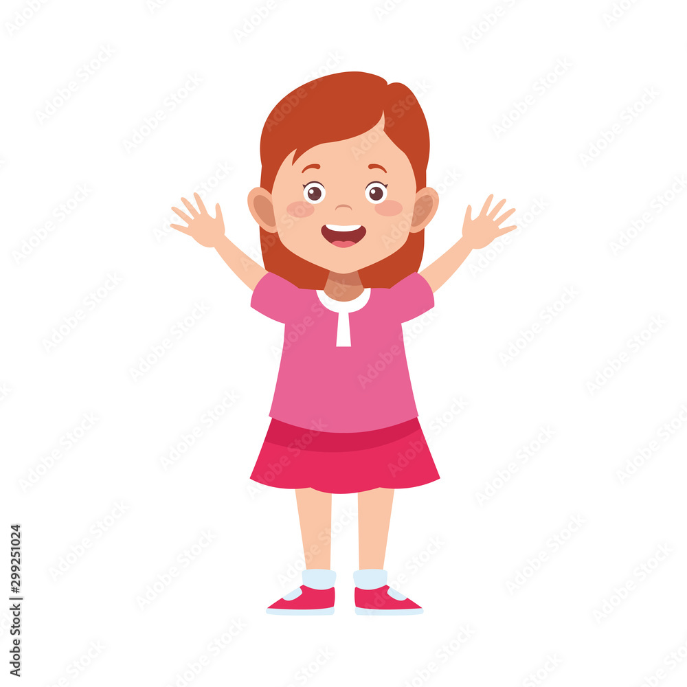 cartoon cute girl wearing skirt, colorful design cartoon cute girl wearing skirt, colorful design
