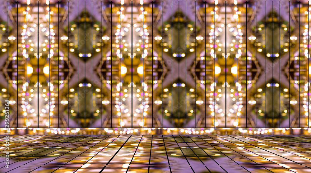 Obraz premium Empty room with bokeh wallpaper,Abstract background