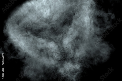 Abstract powder or smoke isolated on black background