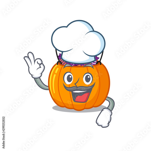 Chef candy bucket isolated in the mascot