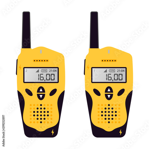 Walkie-talkie communication radio vector illustration