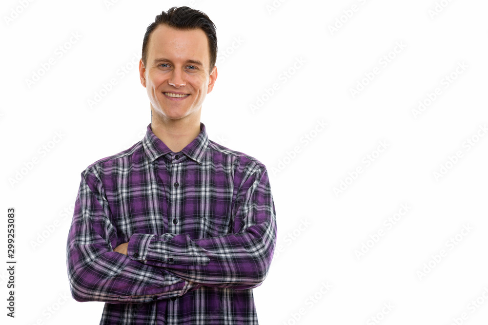 Studio shot of young handsome hipster man Studio shot of young handsome hipster man